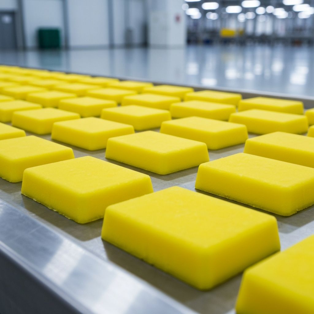 Produção de gelo saborizado na fábrica